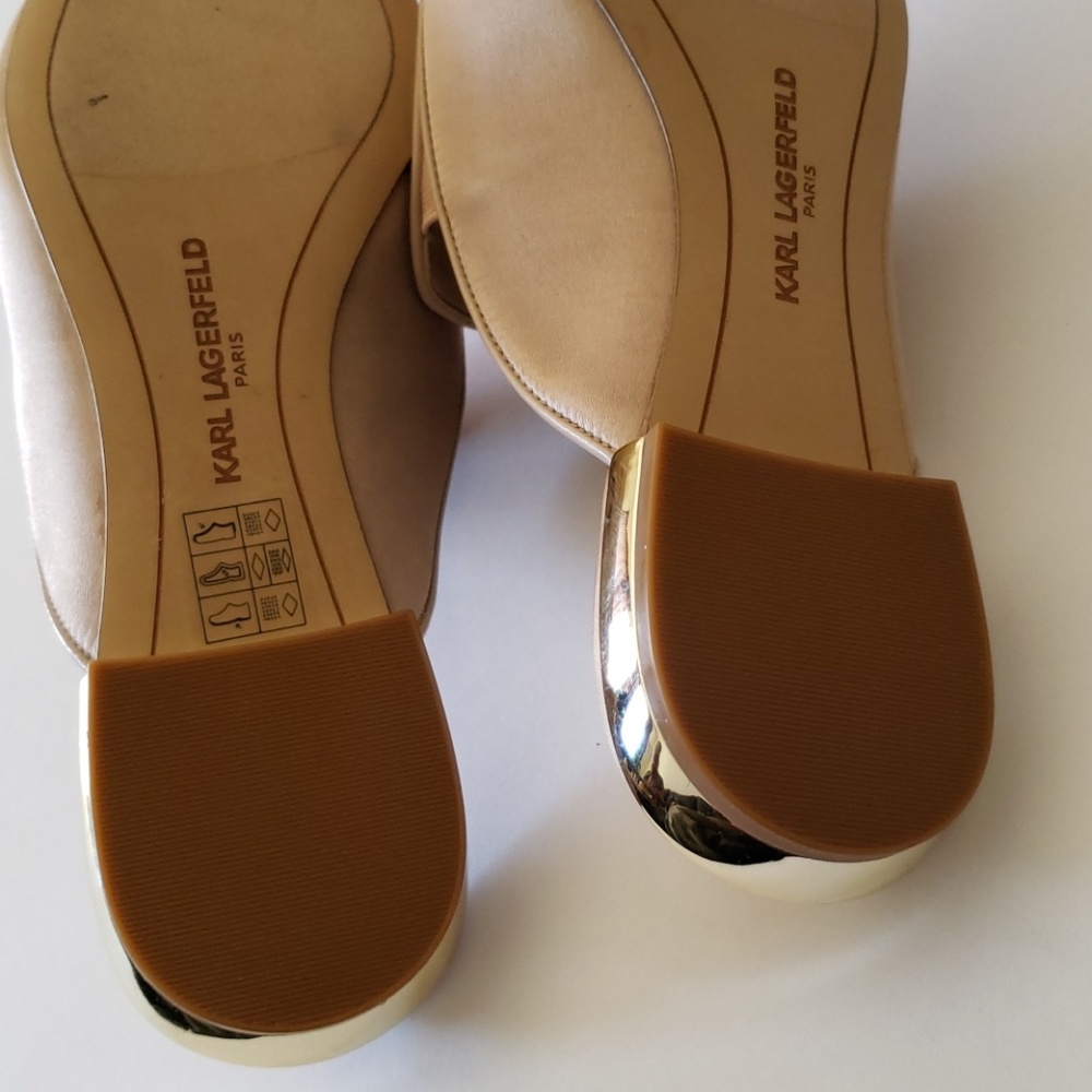 [NEW] Karl Lagerfeld Farica 2 Satin Embroidered Beaded Mules Shoes Size 7.5 - Picture 6 of 7